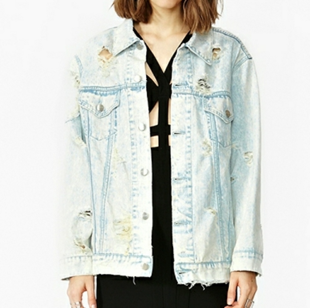 Nasty Gal In The Rough destroyed denim jacket